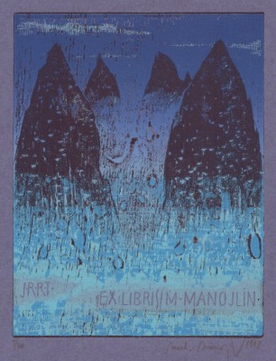 "Mlžné hory", Exlibris Martin Manojlín