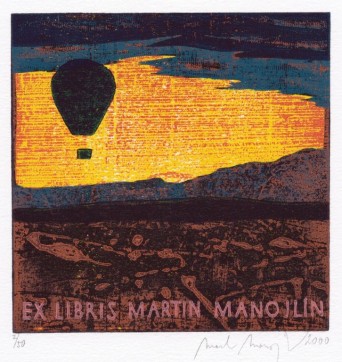 "Balón nad krajinou", Exlibris Martin Manojlín