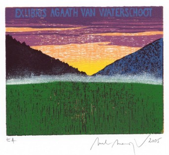 "Východ Slunce", Exlibris Agaath Van Waterschoot