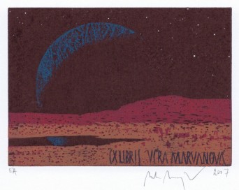 "Neznámá planeta", Exlibris Věra Marvanová